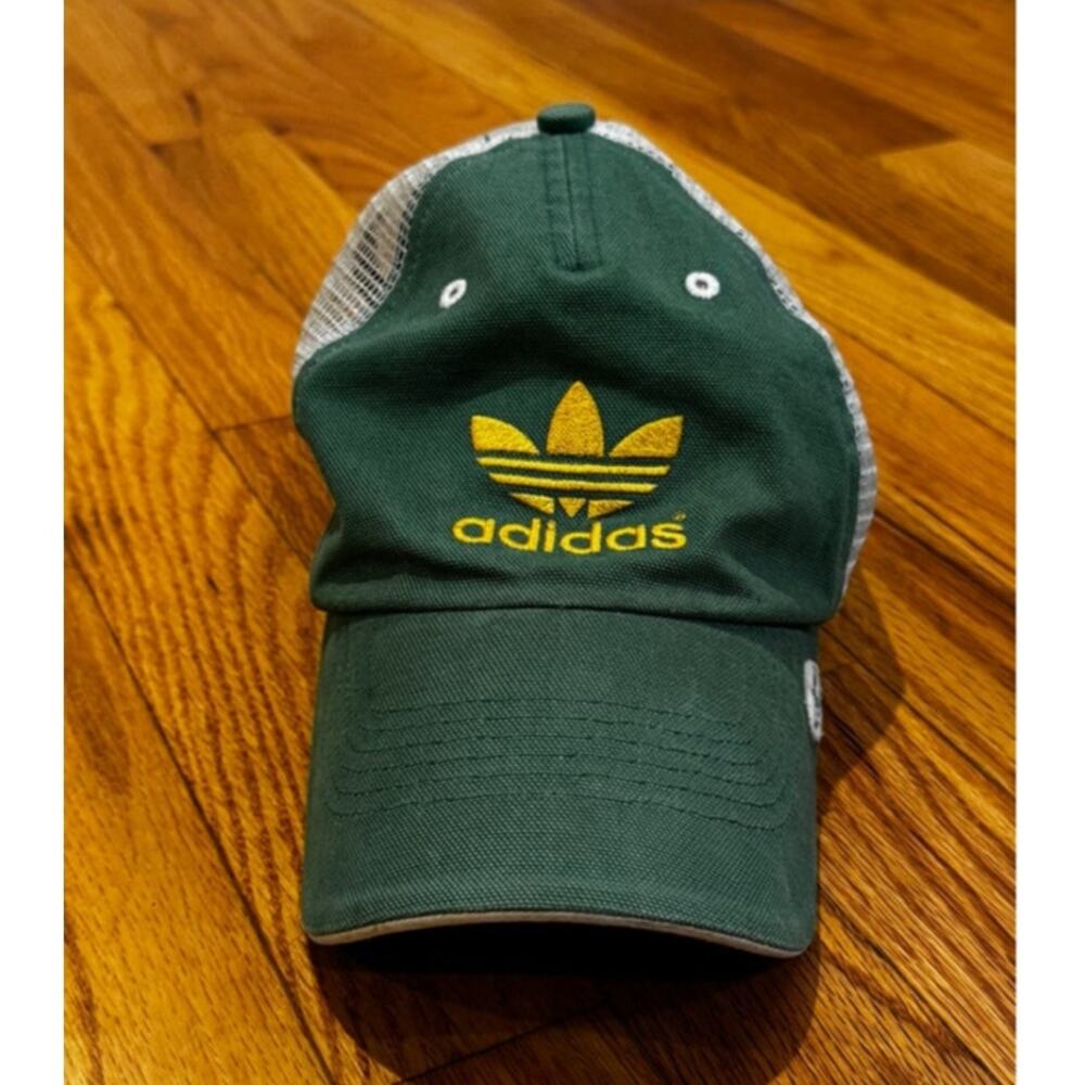 Vintage Adidas Trucker Mesh Hat Trefoil Y2K